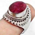 Anel de Prata com Rubi Indiano